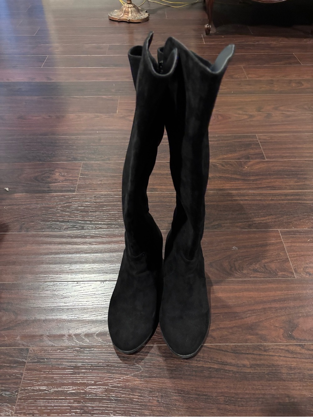 Torrid Block Heel Stretch Knee Boot Black (WW)